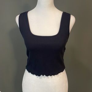 SHEIN Navy Scallop Tank Top